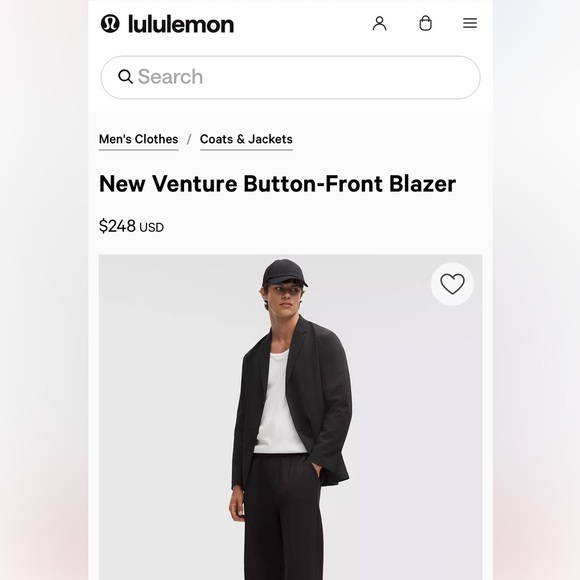 Lululemon New Venture Button-Front Blazer Size Large